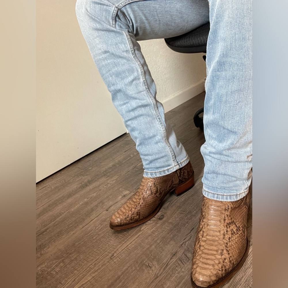 Dan Post Python Cowboy Boots Sand / Light Brown B… - image 2